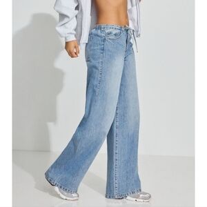 NWT Garage Belted Low Rise Wide Leg Jeans